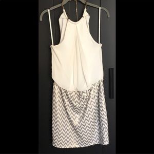 Gold and white cocktail dress